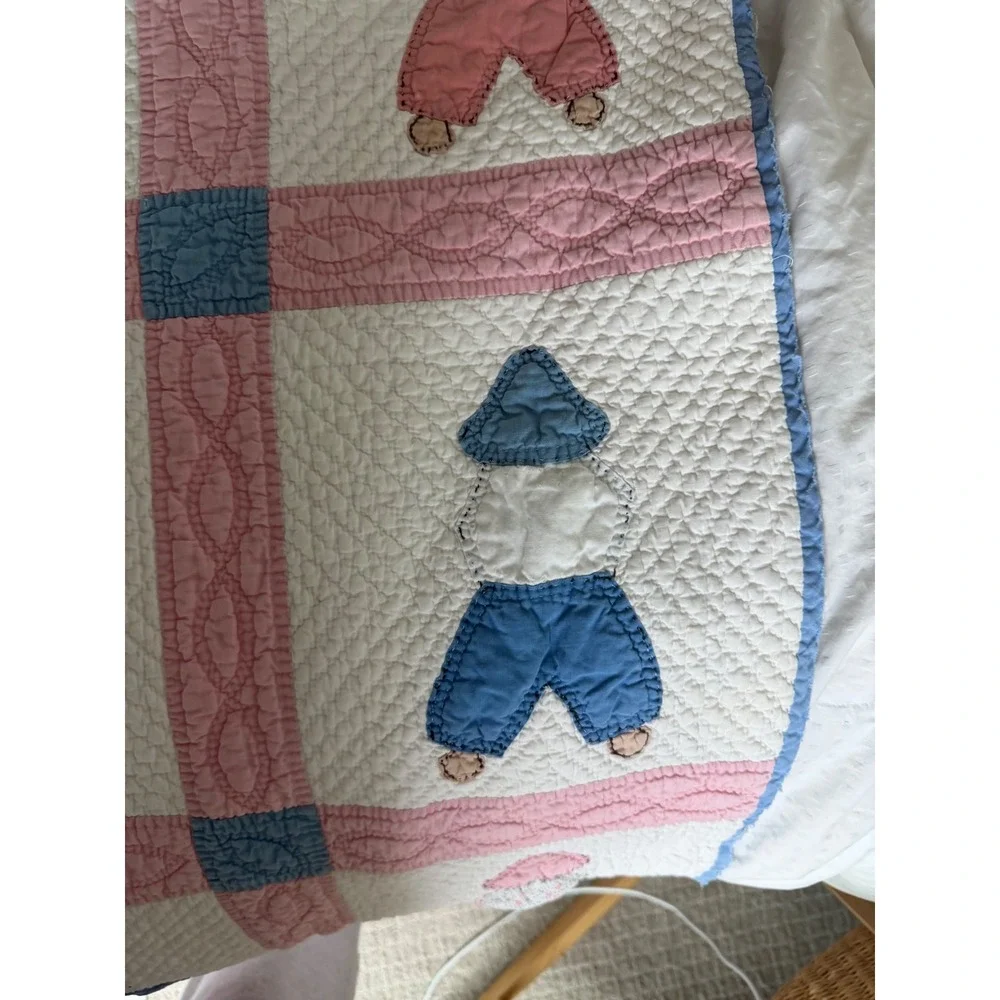 Vintage Pink and Blue Baby Quilt